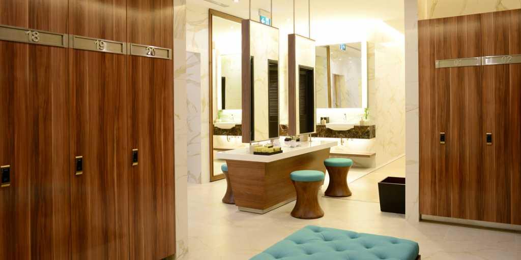 VIP locker rooms with fully private lockers and bathrooms